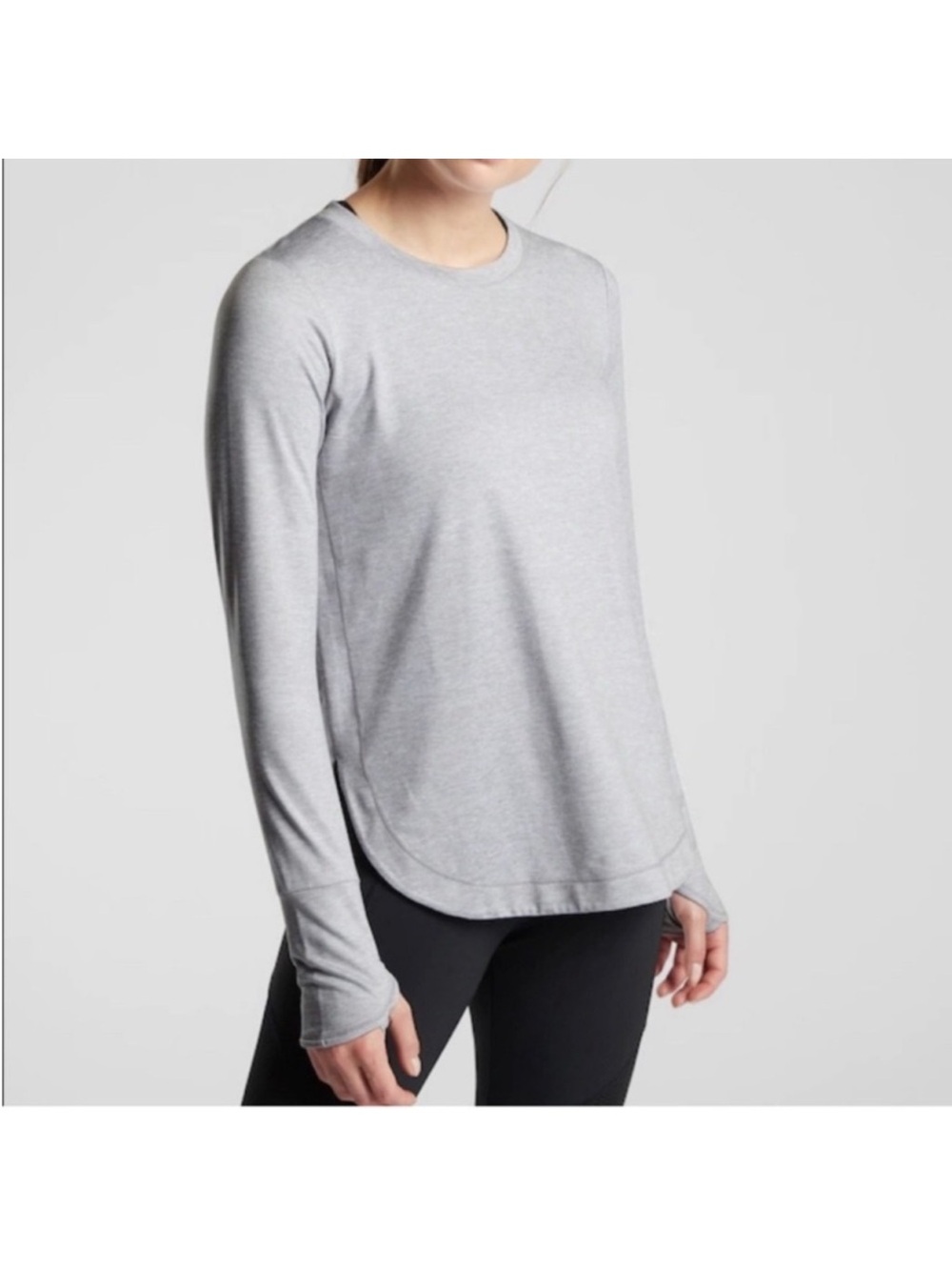 Athleta Uptempo Long Sleeve in Heathered Gray